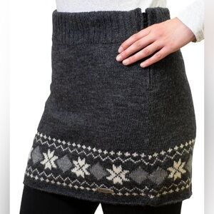 Wool Winter Skirt by Everest Designs - Gray Snowflake